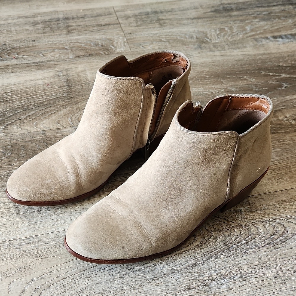 Sam Edelman Beige Suede Ankle Booties